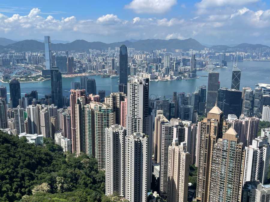 Peak Tower viewing platform in Hong Kong island